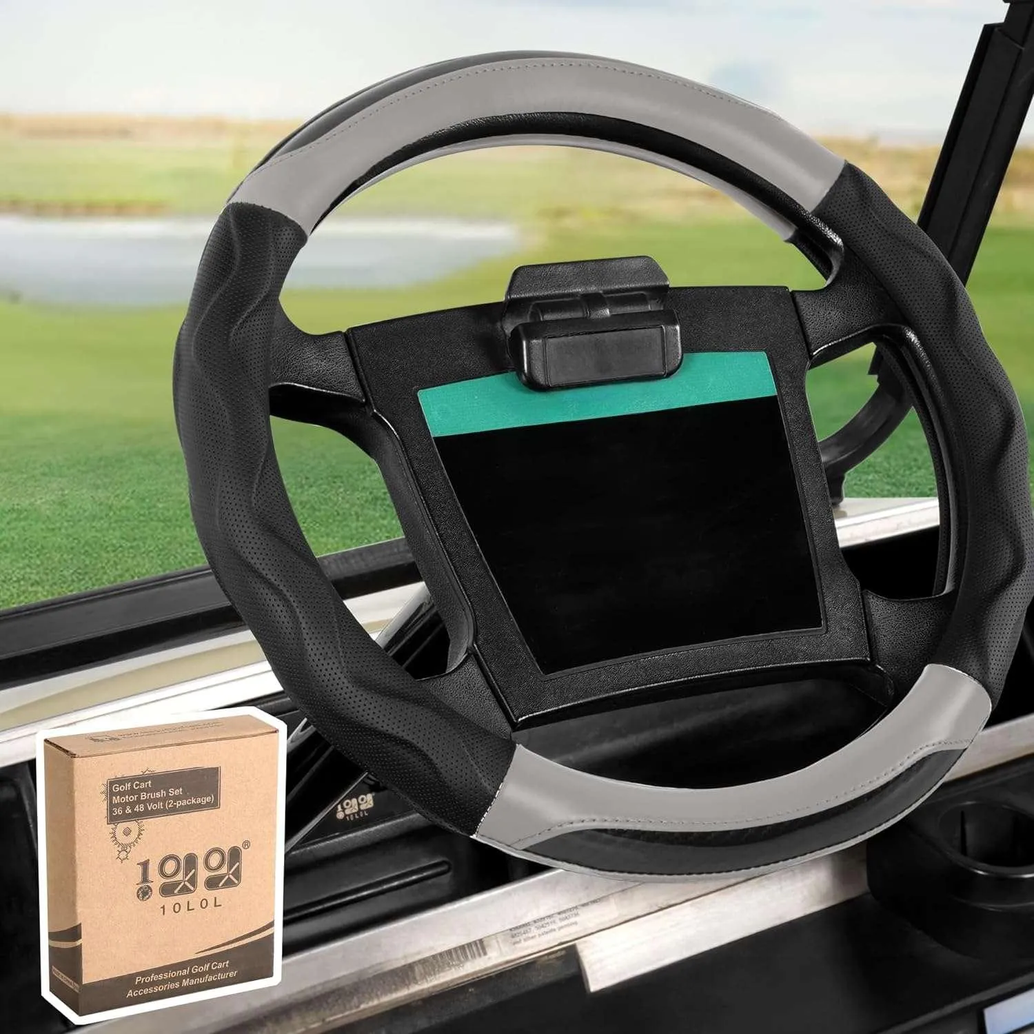 14 Inch Universal Golf Cart Steering Wheel Cover Non-Slip Fiber - 10L0L