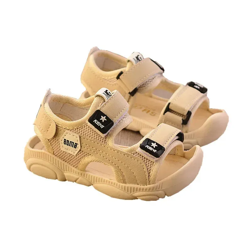 2024 Summer Children Shoes Boys Soft Soles Beach Shoes Male Baby Baotou Anti-kick Children's Sandals Princepard Summer Sandals