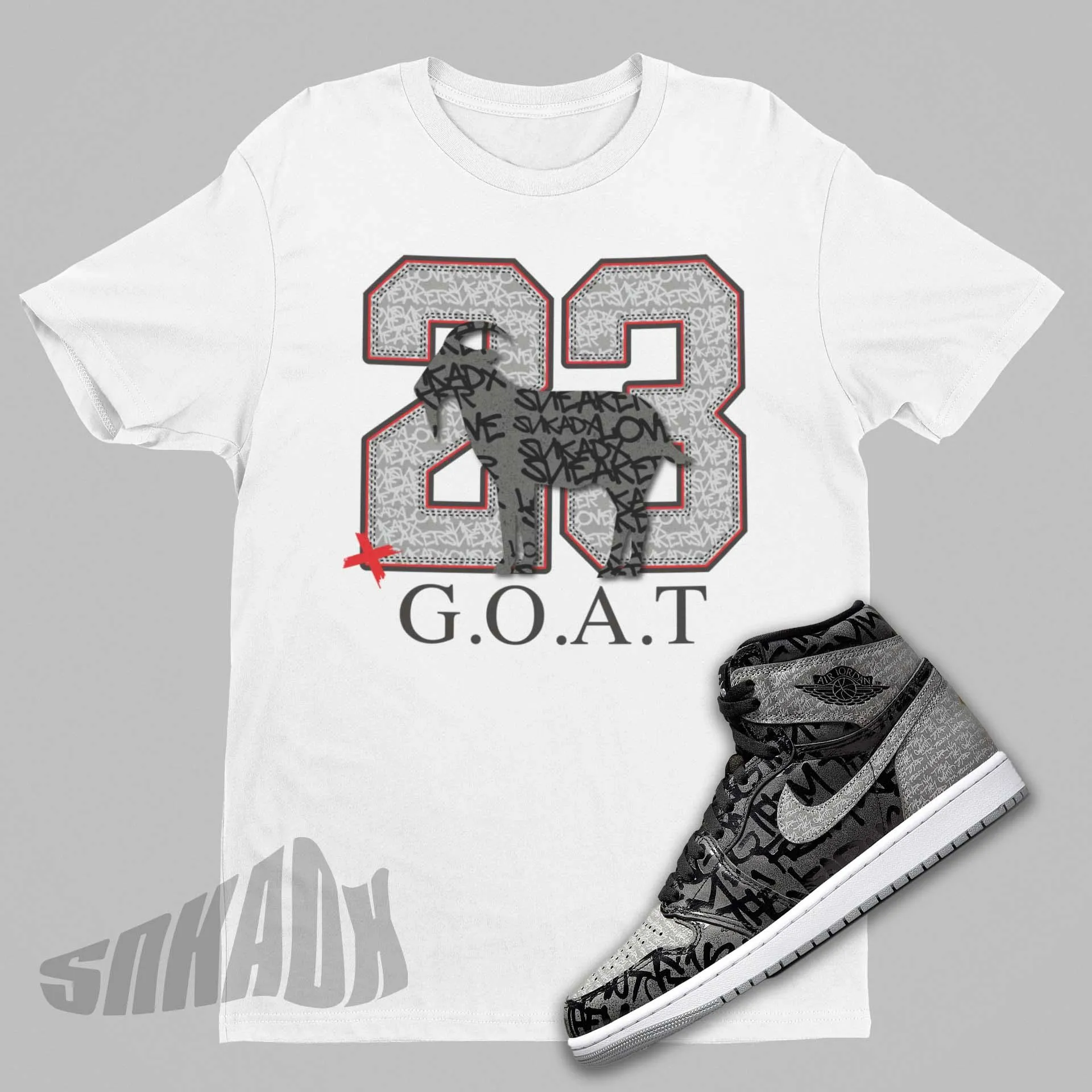 23 G.O.A.T Shirt to Match Air Jordan 1 Retro High OG Rebellionaire