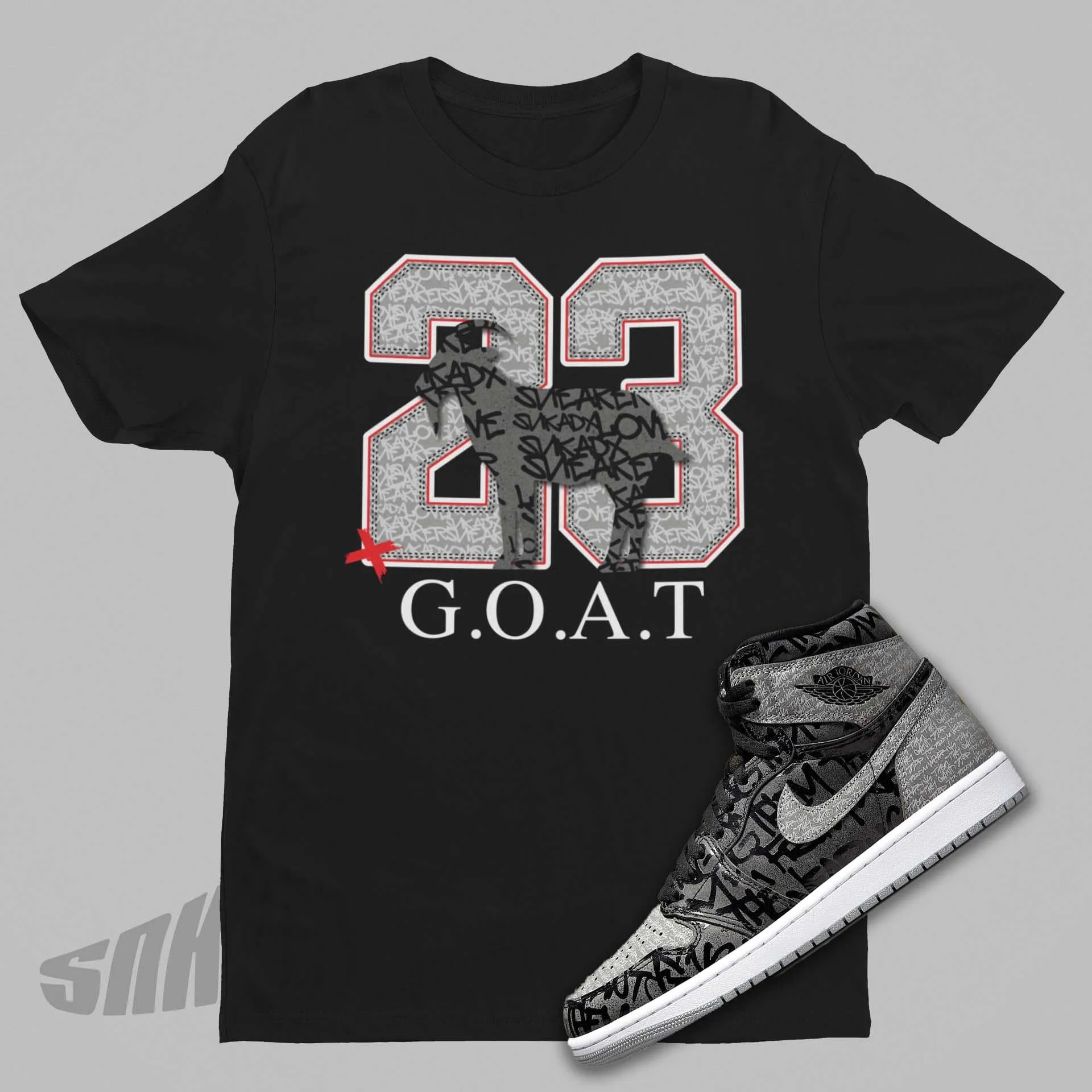 23 G.O.A.T Shirt to Match Air Jordan 1 Retro High OG Rebellionaire