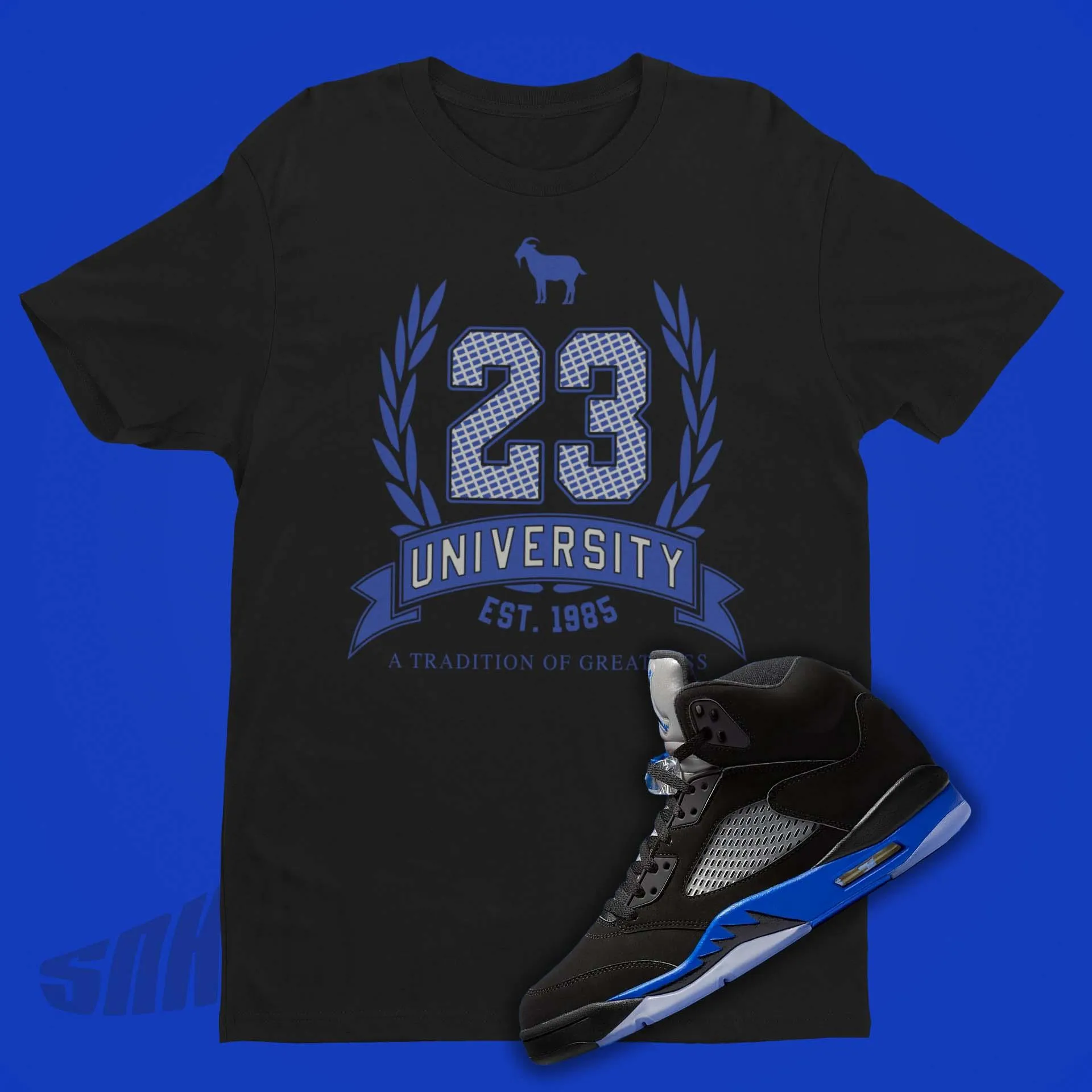 23 University Shirt To Match Air Jordan 5 Racer Blue