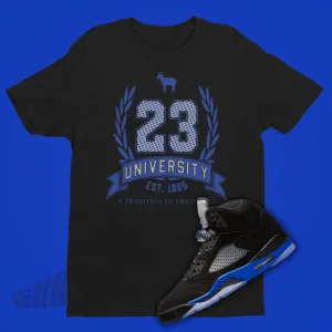 23 University Shirt To Match Air Jordan 5 Racer Blue