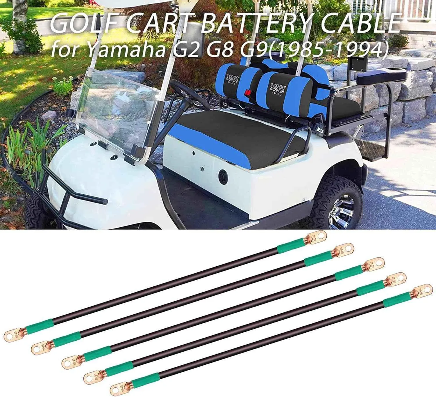 36 Volt Golf Cart Battery Cable Kit for Yamaha G2 G8 G9 Copper Core 4 Gauge - 10L0L