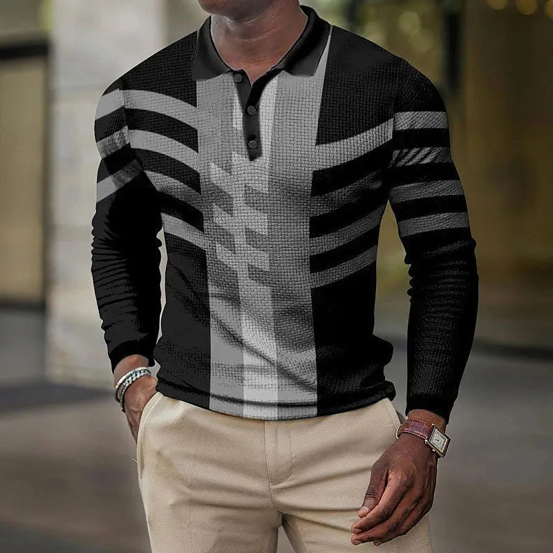 3D Vertigo Print Men's Polo Shirt for Sports and Beach Parties