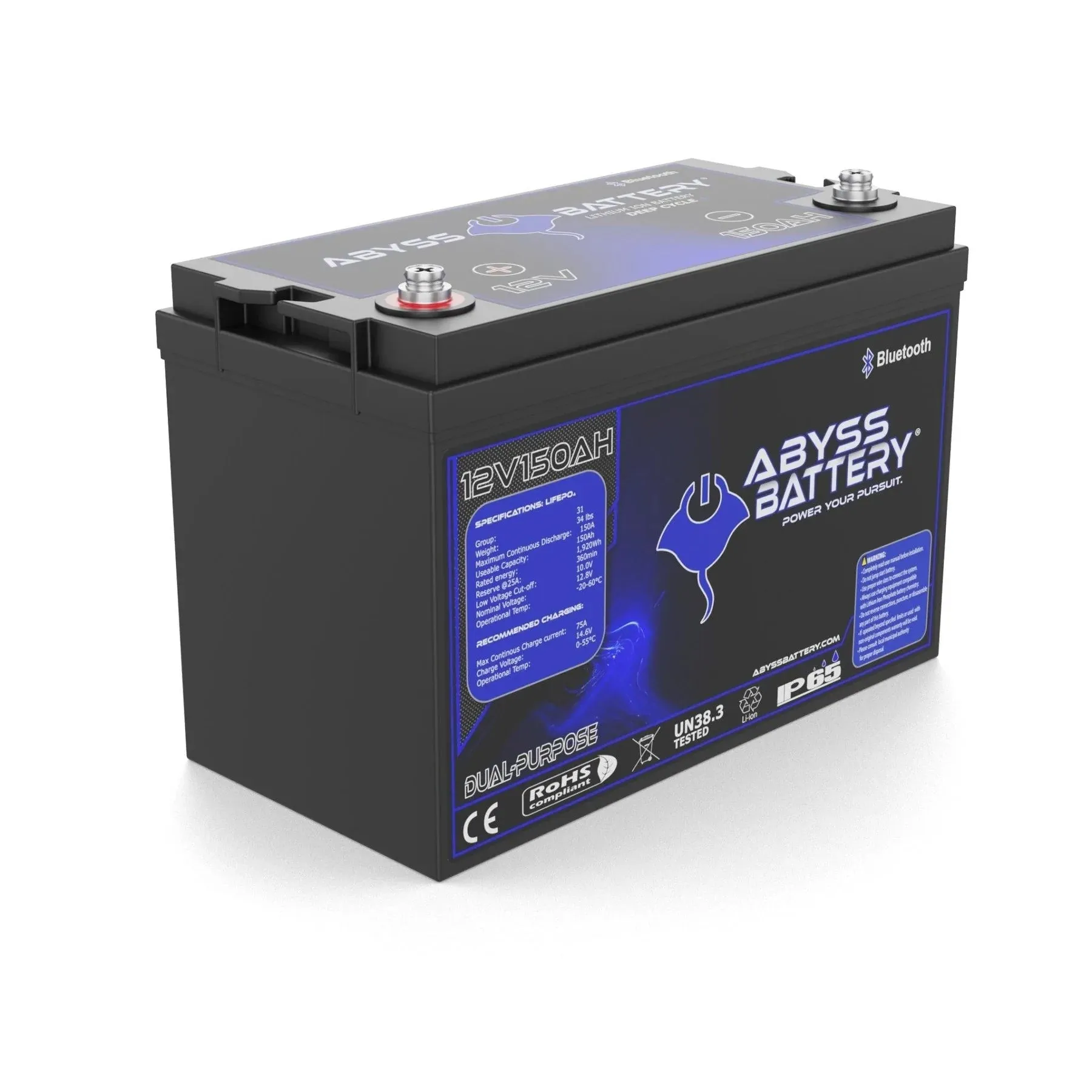 Abyss® 12V 150Ah Dual Purpose Lithium Marine Battery