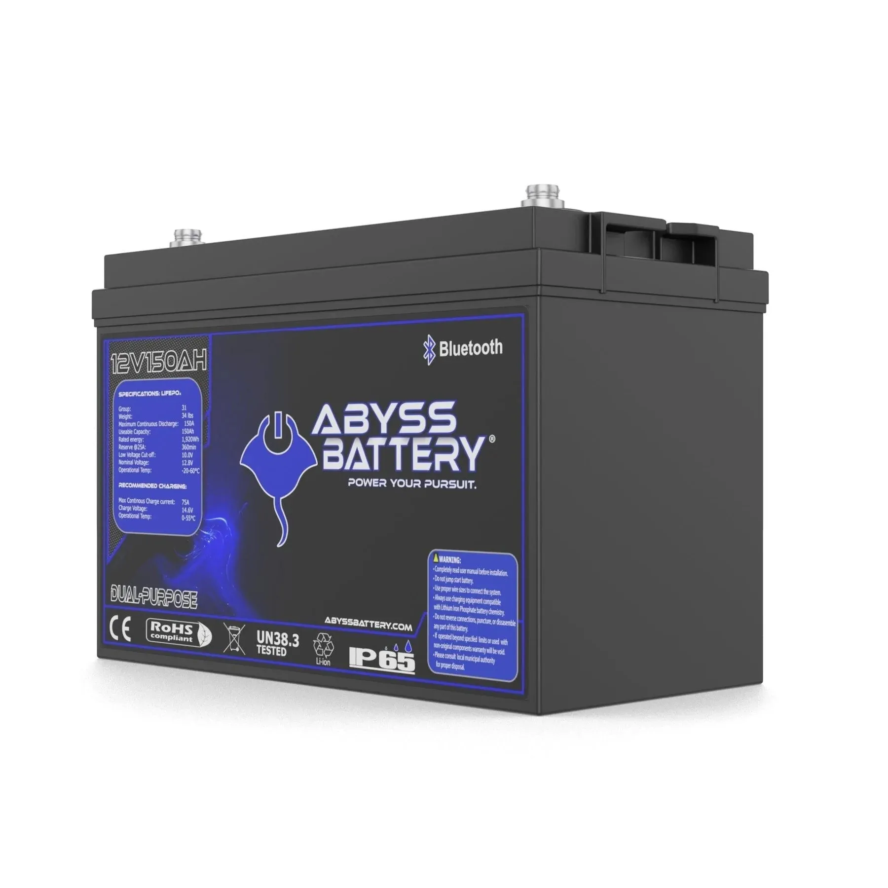 Abyss® 12V 150Ah Dual Purpose Lithium Marine Battery