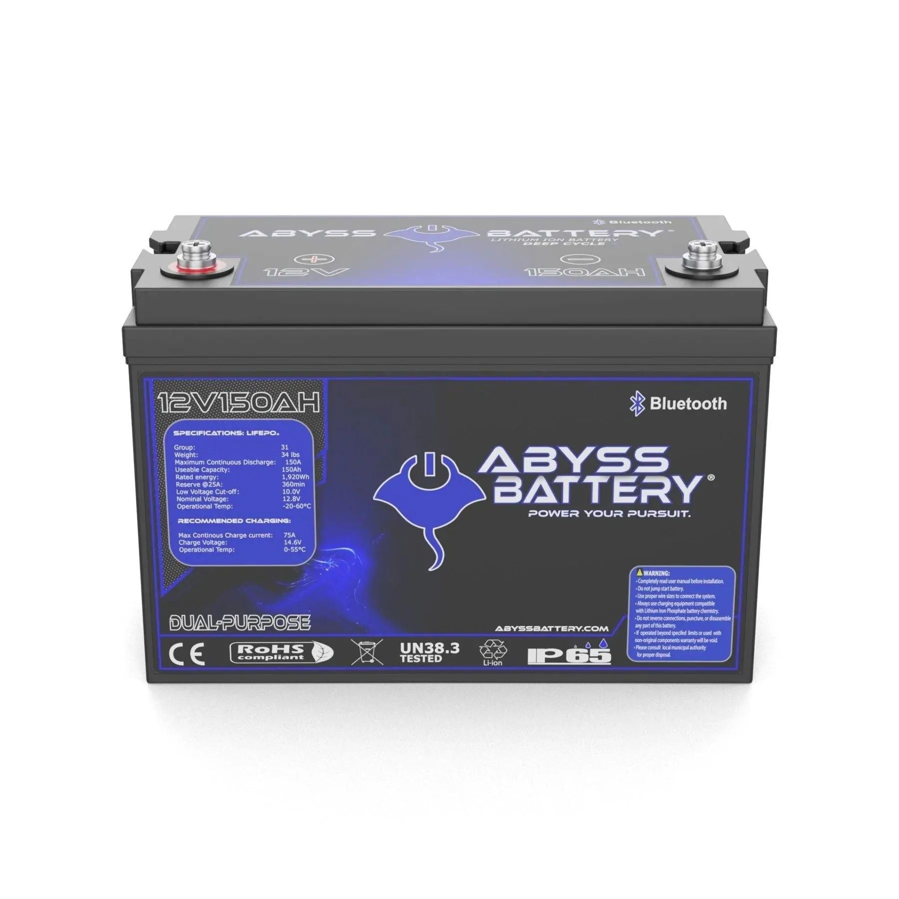 Abyss® 12V 150Ah Dual Purpose Lithium Marine Battery