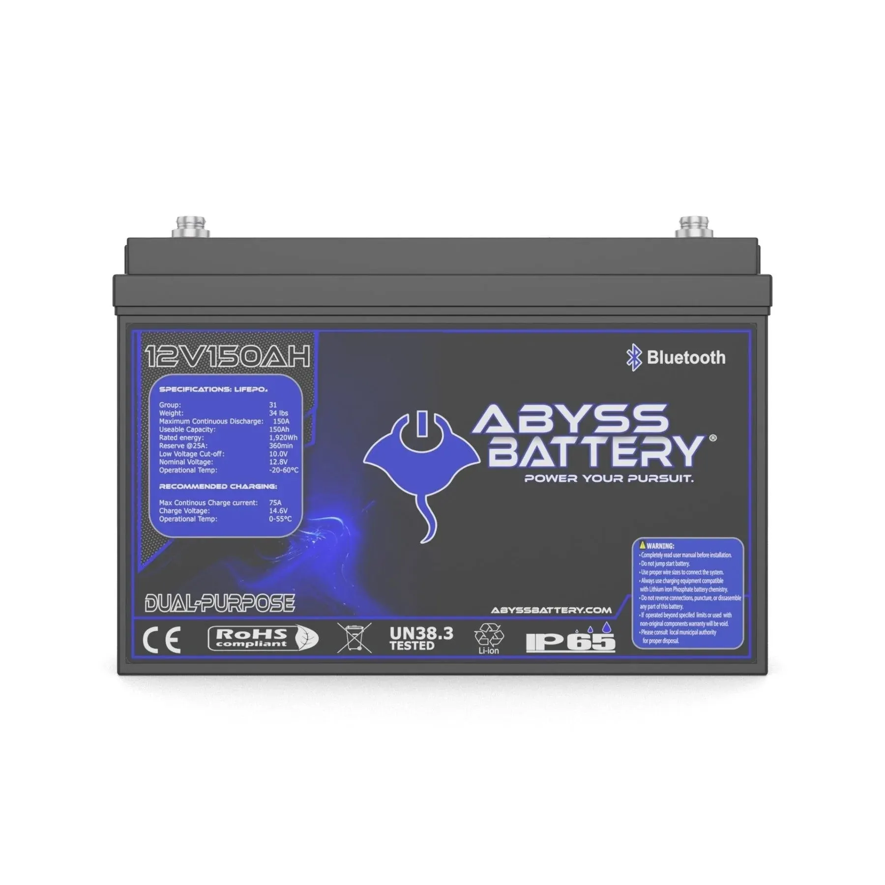 Abyss® 12V 150Ah Dual Purpose Lithium Marine Battery