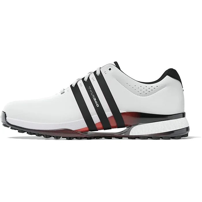 Adidas Men's Tour360 25 Spikeless Golf Shoes - White/Black/Lucid Red