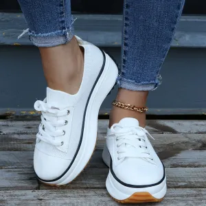 Amozae-Graduation Gift Big Sale  Women's New Sneakers 2024 Spring Stretch Fabric Ladies Lace Up Casual Shoes 35-44 Large-Sized Running Walking Sport Flats