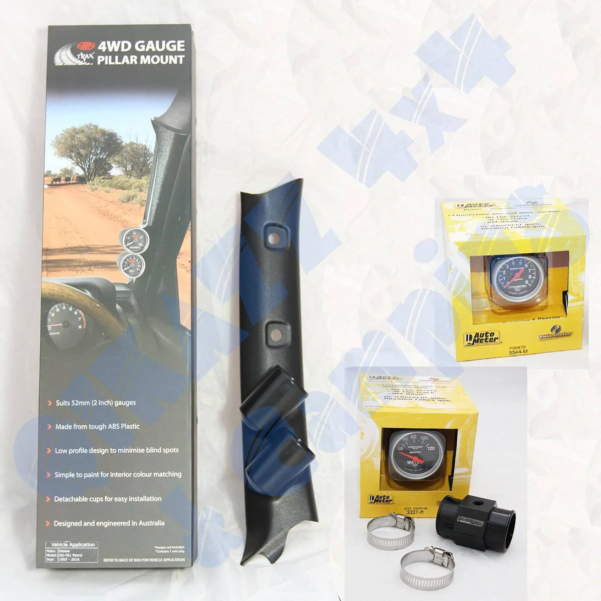 Autometer Water & EGT Gauge Kit & SAAS Pillar Pod for Nissan Patrol GU