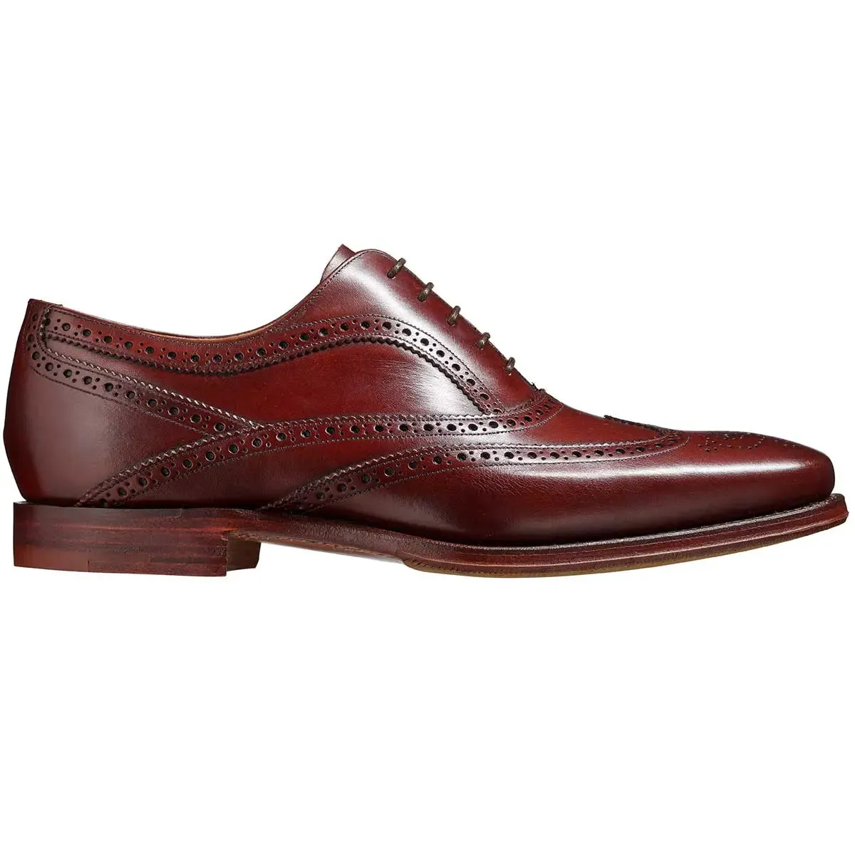 BARKER Turing Shoes - Mens Oxford Brogue Shoes - Cherry Calf