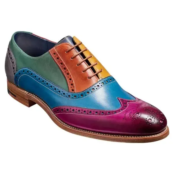 BARKER Valiant Shoes - Mens Brogues - Multicoloured Hand Painted