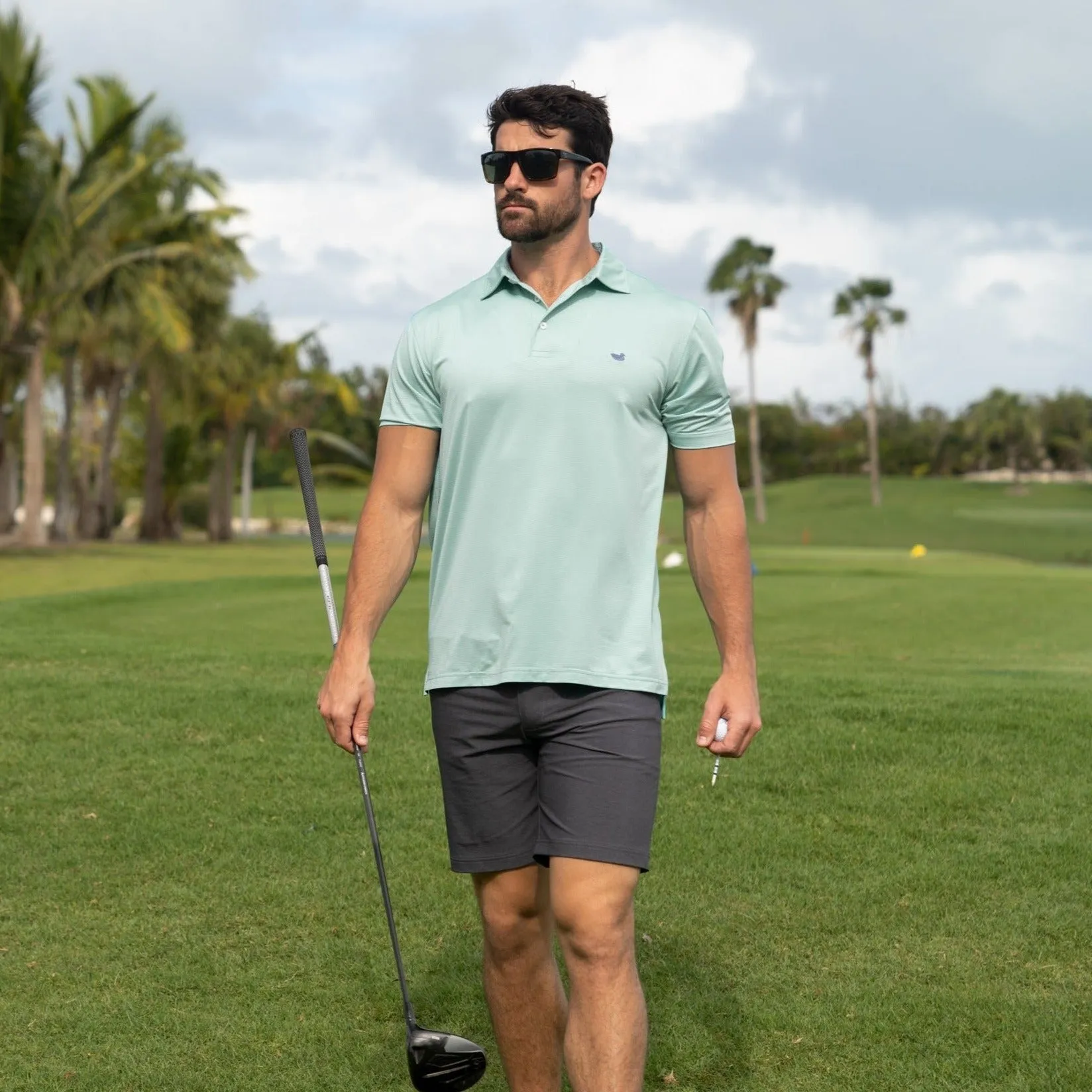 Biscayne Heather Performance Polo