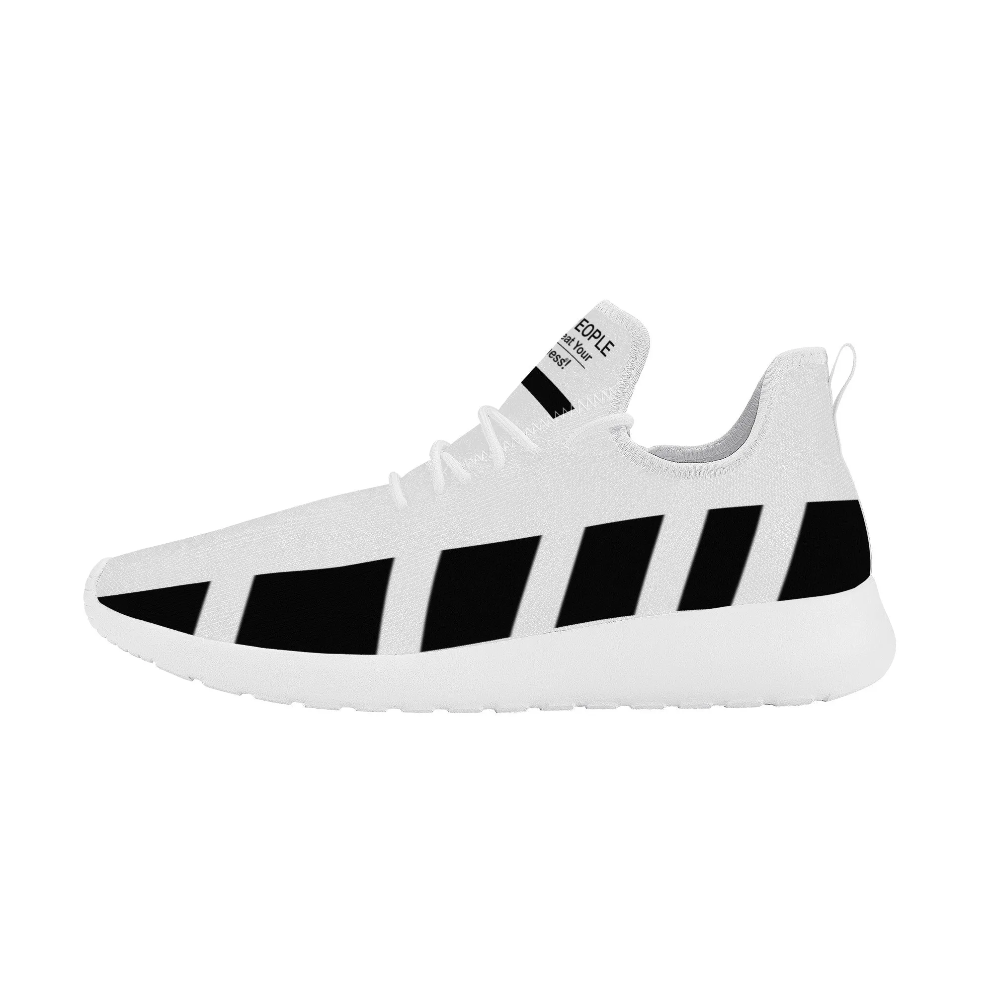 Black People Mesh Knit Sneaker - White