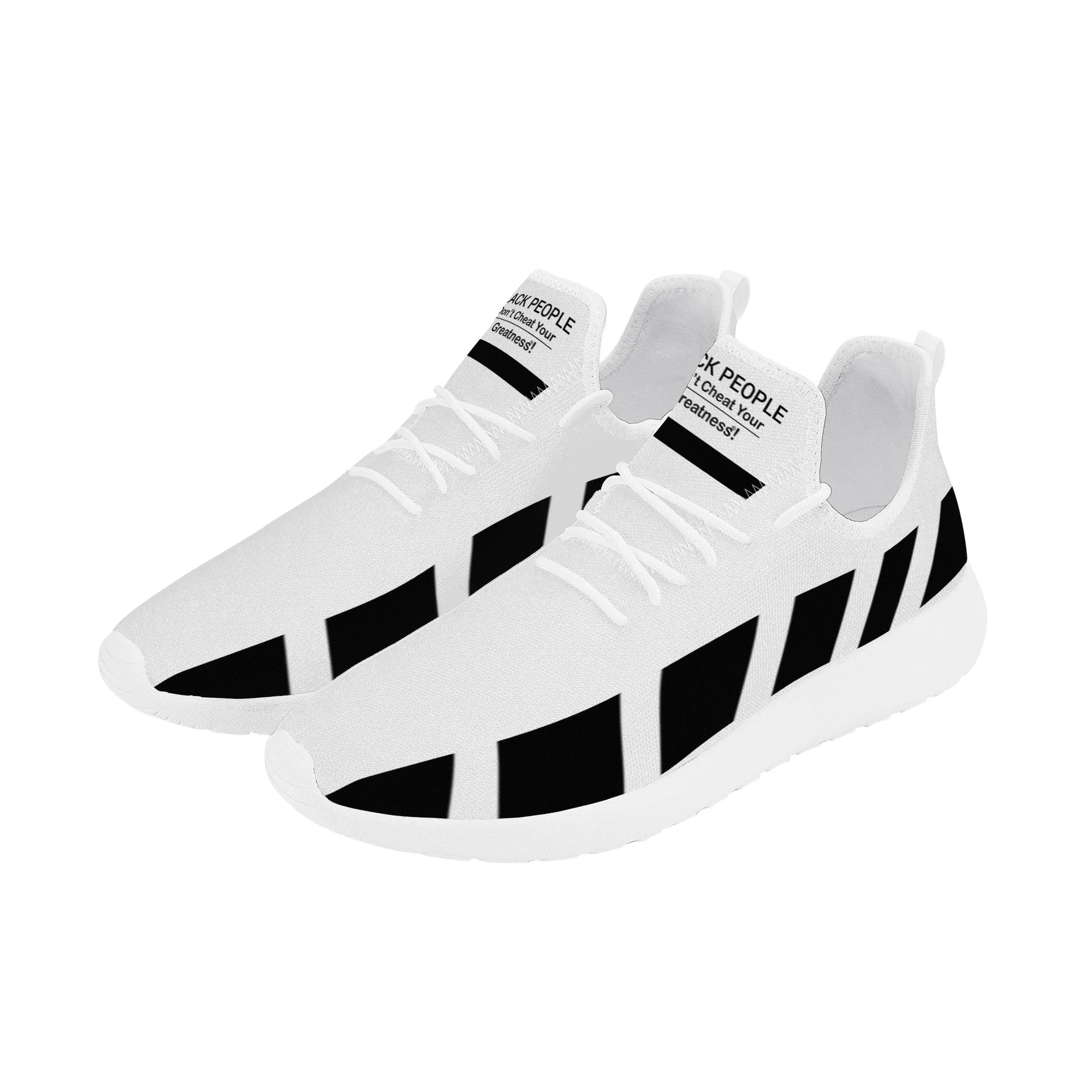 Black People Mesh Knit Sneaker - White