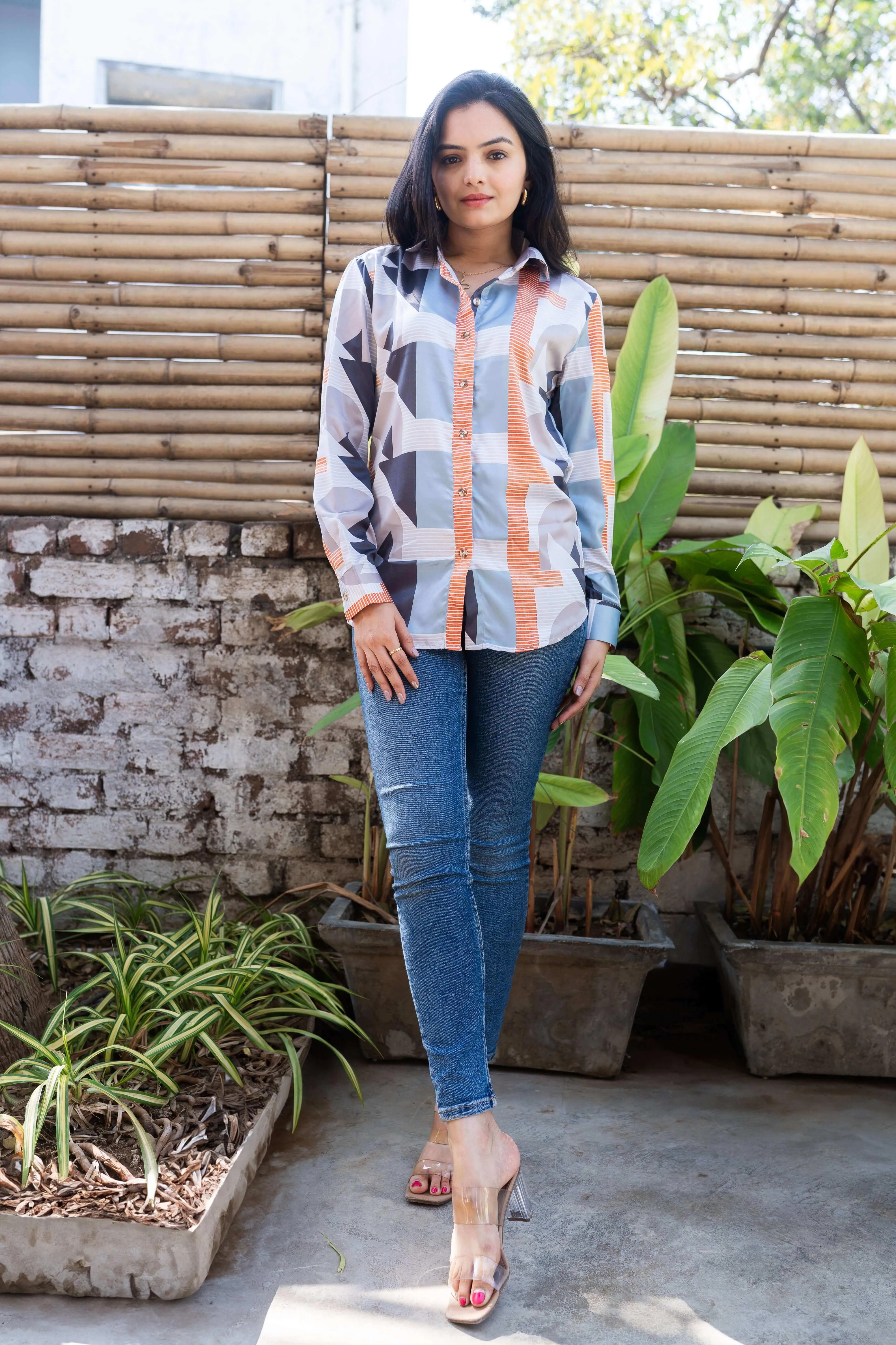 Block Geometric Art Printed Shirt