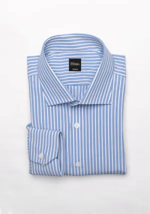 Blue Four-Way Performance Stretch Stripes Shirt - Wrinkle Free