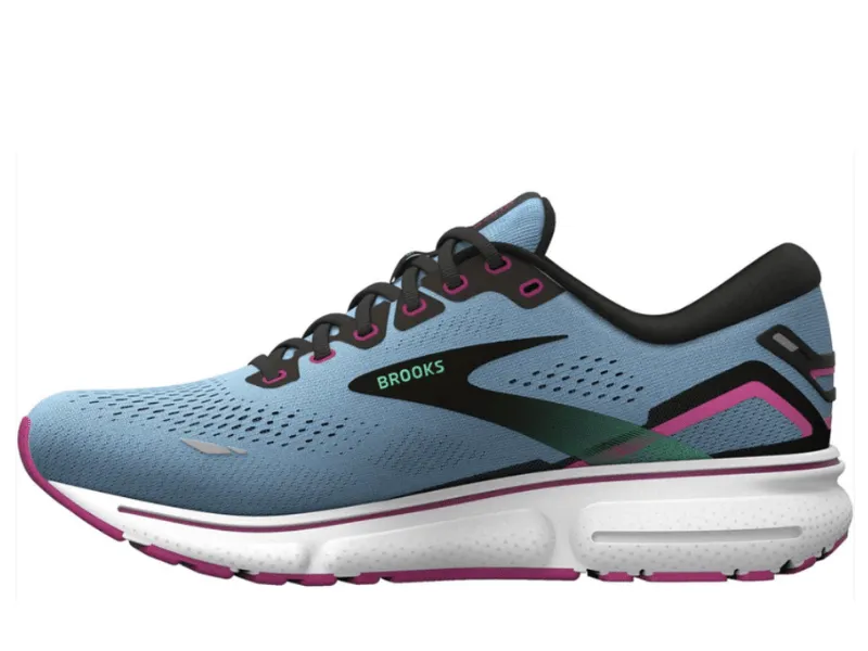 Brooks Ghost 15 Ladies Running Shoe (Blue Bell/Black/Pink)