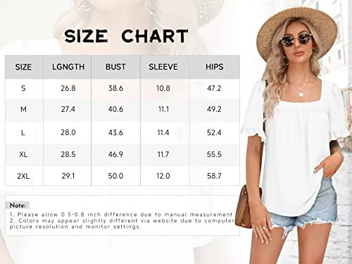 BZB Ladies Summer Tops Oversized T Shirts for Women 2024 Womens Blouses Rose Red M