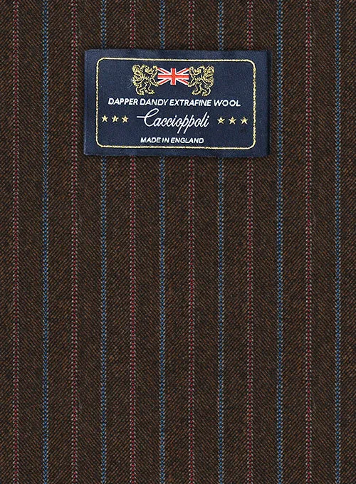 Caccioppoli Dapper Dandy Pinoza Brown Wool Suit