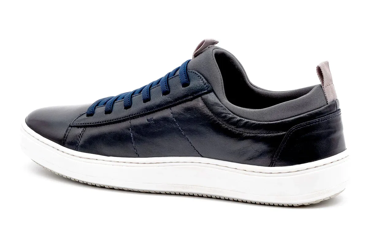 Cameron Hand-Finished Sheep Skin Sneaker in Navy by Martin Dingman