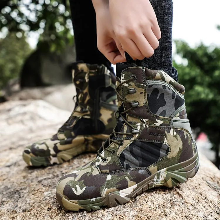 Camouflage Men Work Boots/Tactical Military Heavy Duty Ankle Boots Men