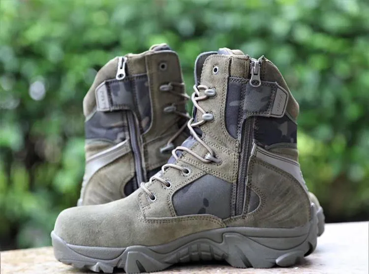 Camouflage Men Work Boots/Tactical Military Heavy Duty Ankle Boots Men