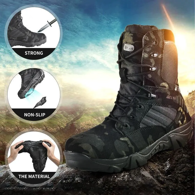 Camouflage Men Work Boots/Tactical Military Heavy Duty Ankle Boots Men