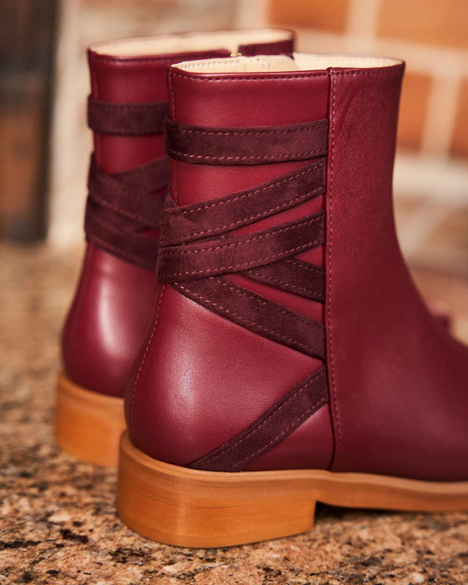 Catimini Vegan Leather Zip Ankle Boots | Bordeaux