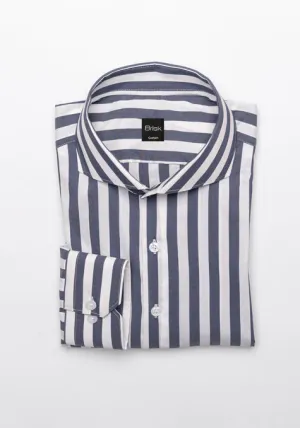 Charcoal Grey Bold Performance Stretch Stripes Shirt