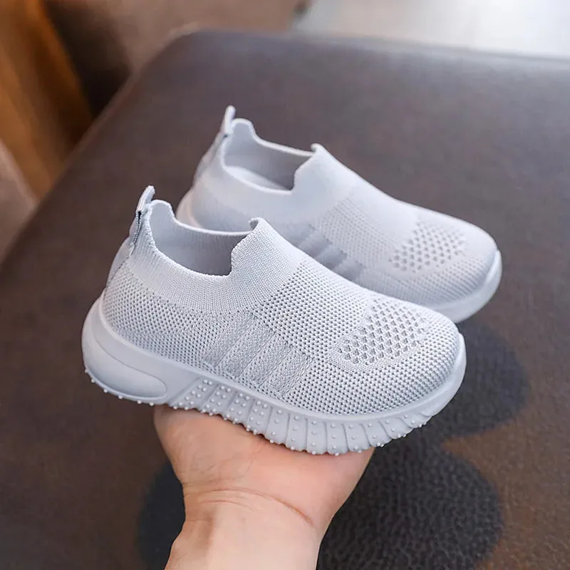 Children Running Sneakers Boys Girls Casual Mesh Breathable Anti-Slip Walking Patchwork Tenis Toddler Soft Soled Girls Shoes