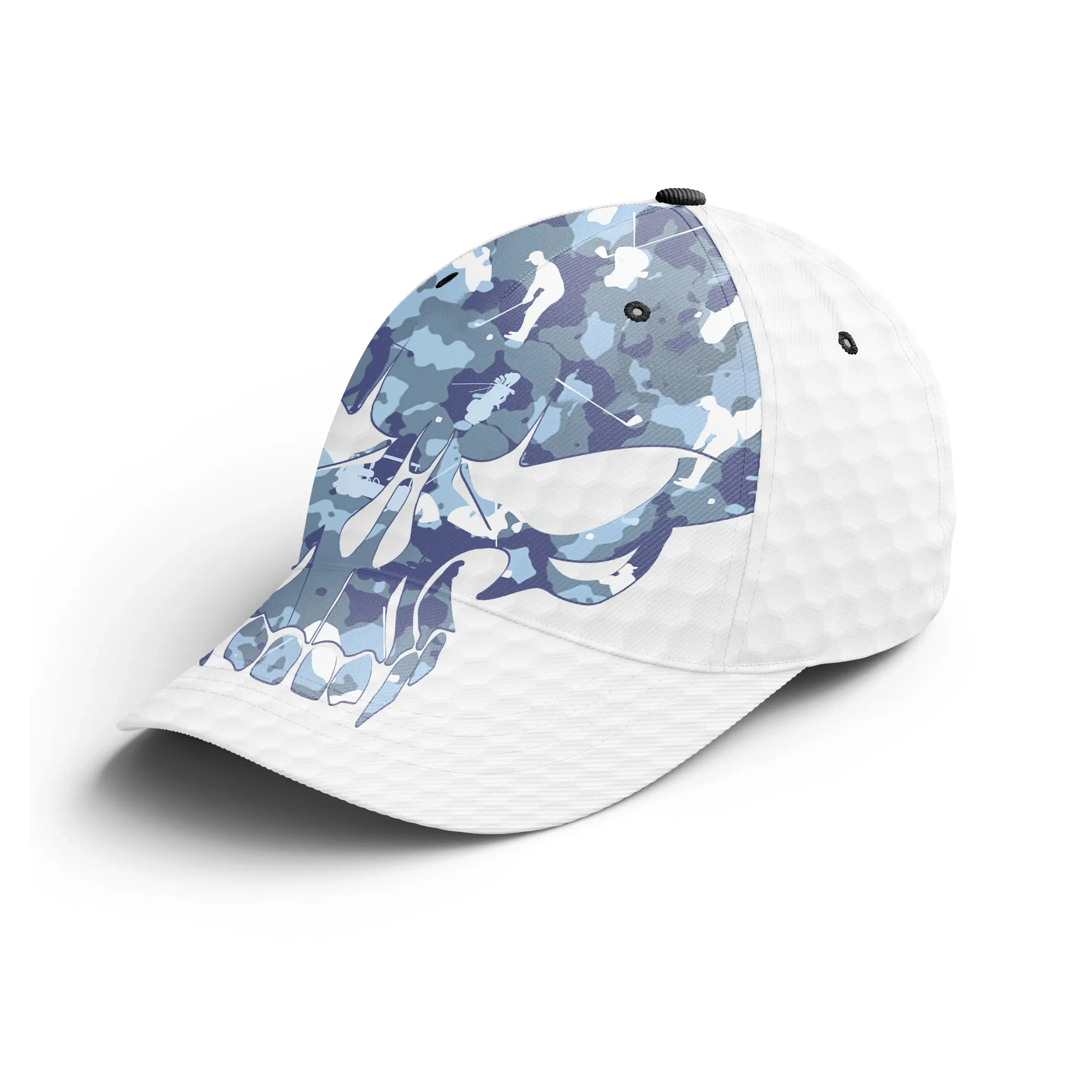 Chiptshirts - Casquette De Golf Performance, Motifs Crâne Golf, Camouflage Forêt et Bleu, Cadeau Idéal Pour Fans De Golf - CTS30052233