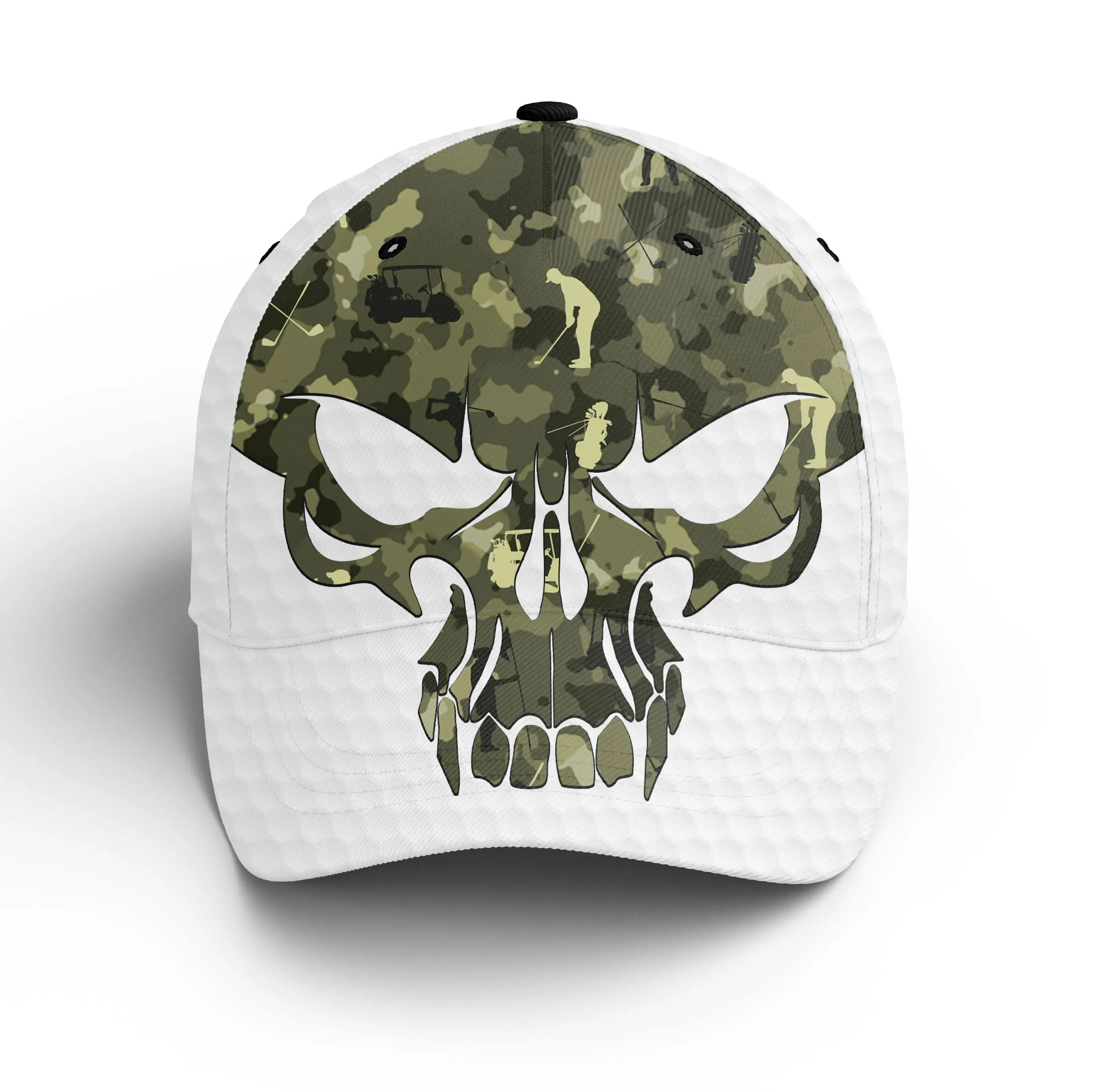 Chiptshirts - Casquette De Golf Performance, Motifs Crâne Golf, Camouflage Forêt et Bleu, Cadeau Idéal Pour Fans De Golf - CTS30052233