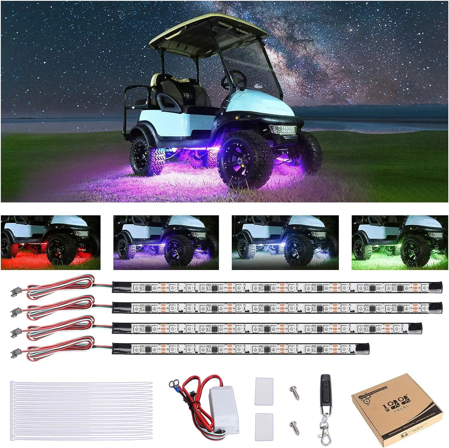 Cool Universal Golf Cart LED Light Strips - 10L0L