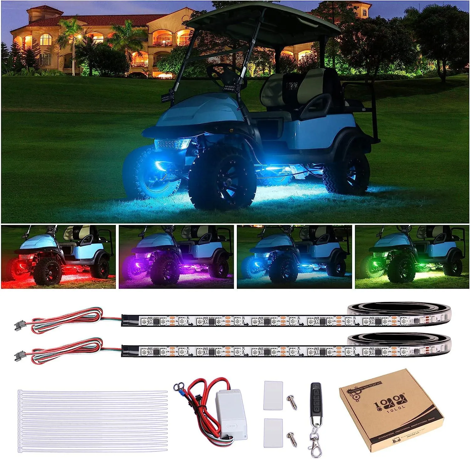 Cool Universal Golf Cart LED Light Strips - 10L0L