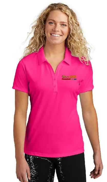 Custom Embroider Personalized Ladies Polo Shirt - Sport-Tek LST550 PosiCharge Competitor Performance Polo - Max 4in by 4in Embroidery Logo