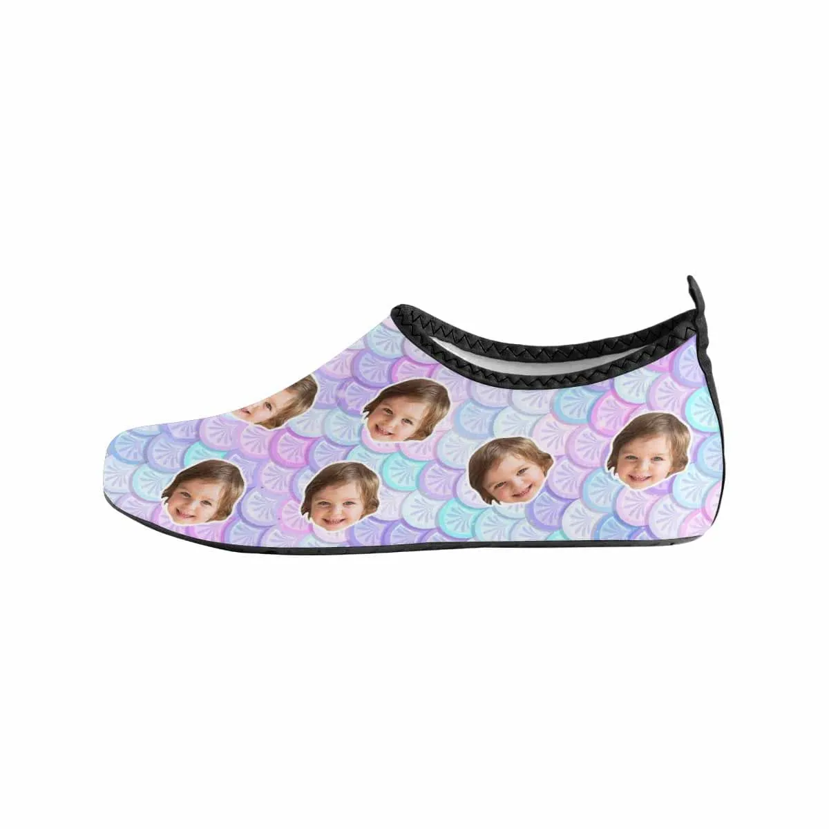 Custom Face Bling Bling Kids Diving Shoes Slip-on for sport Quick-Dry Beach Swimming Shoes Aqua Shoes Barefoot Shoes Outdoor Water Shoes