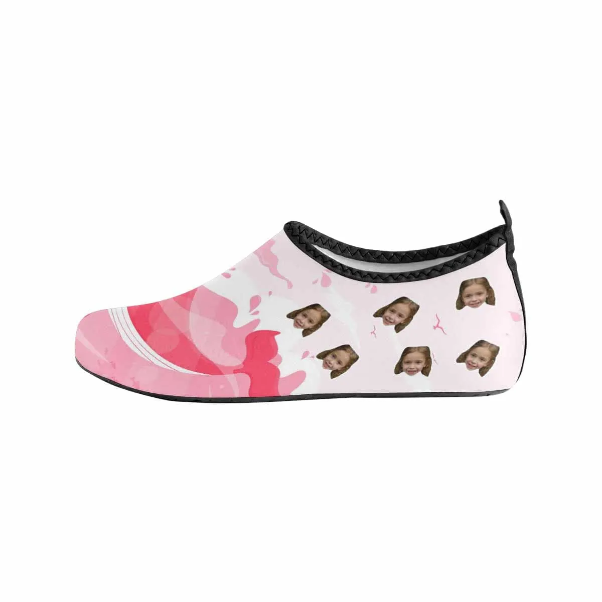 Custom Face Blue&Pink Whale Kids Slip-on for sport Quick-Dry Diving Shoes Beach Swimming Shoes Aqua Shoes Barefoot Shoes Outdoor Water Shoes