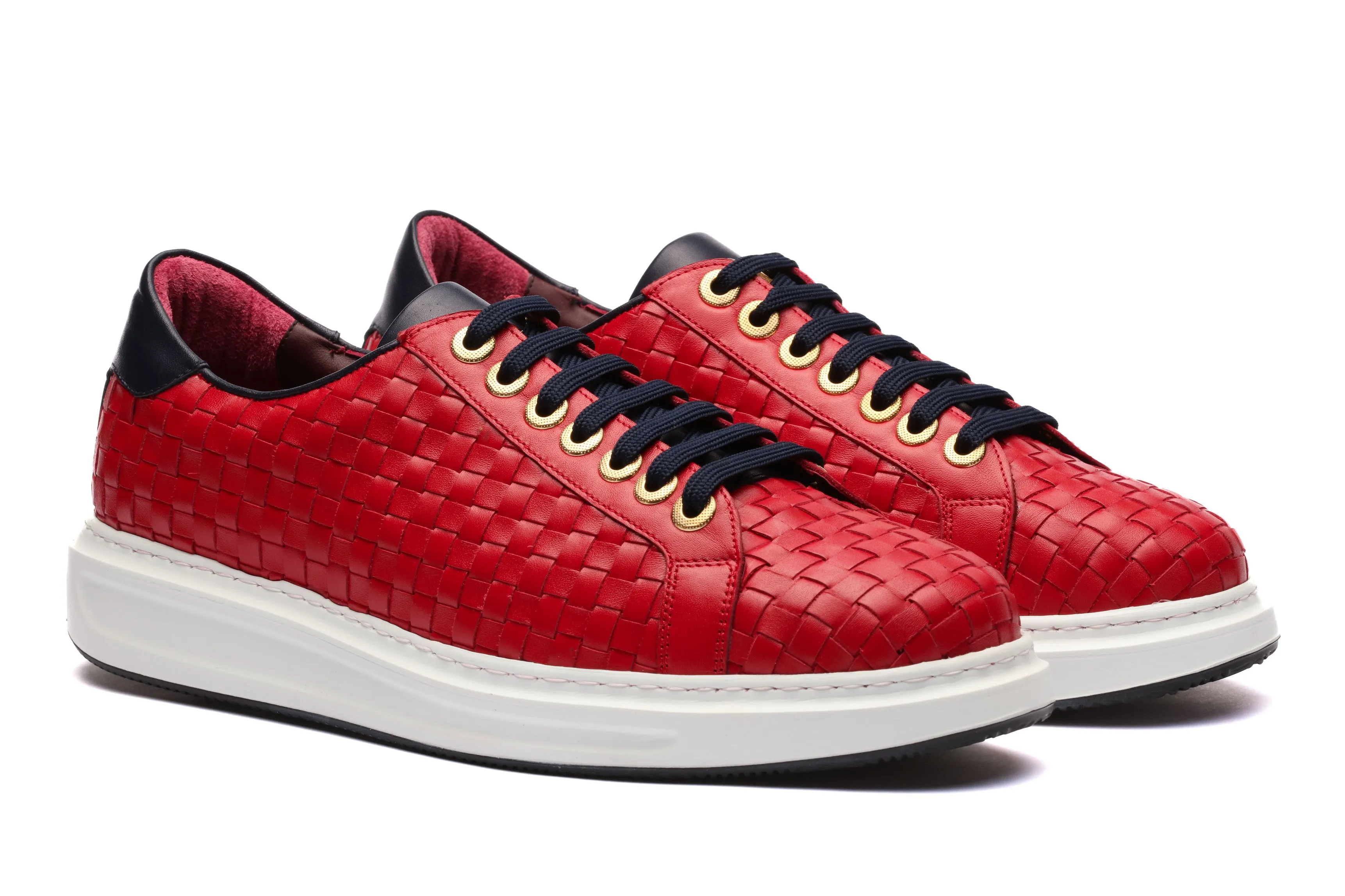 Danilo Braided Sneakers - Red & Navy