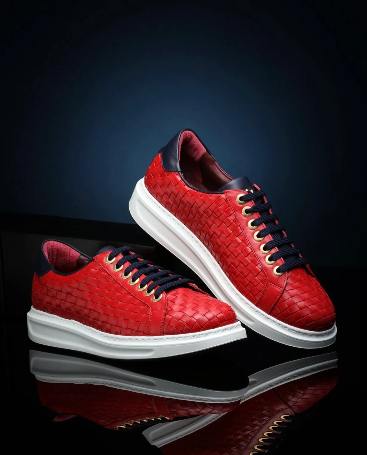 Danilo Braided Sneakers - Red & Navy