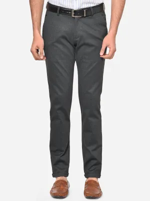 Dark Grey Checked Venice Fit Casual Trouser | JadeBlue