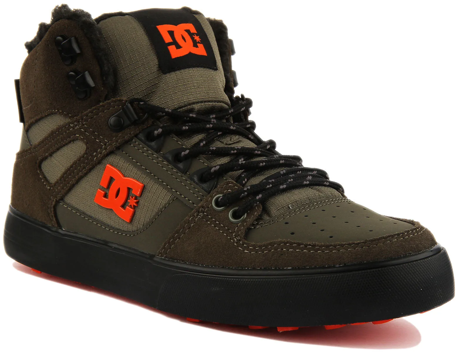 Dc Shoes Pure Hi Top Wc In Olive For Men