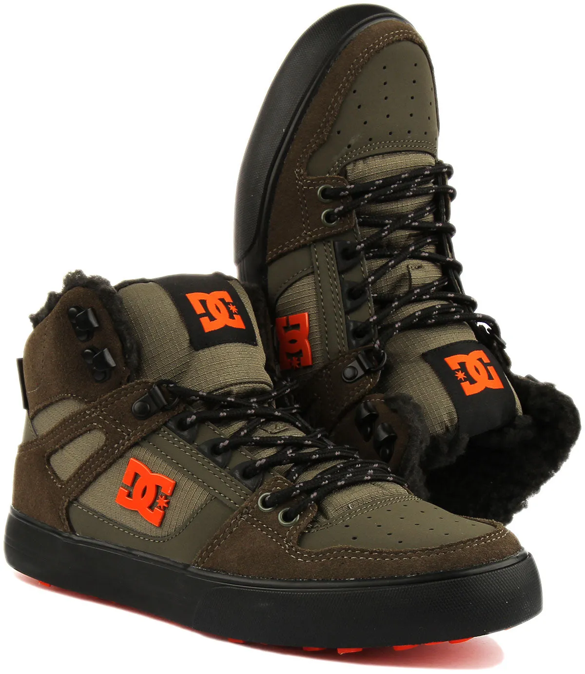 Dc Shoes Pure Hi Top Wc In Olive For Men