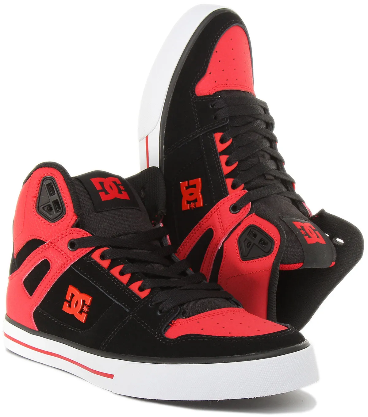 Dc Shoes Pure High Top In Black Red For Men