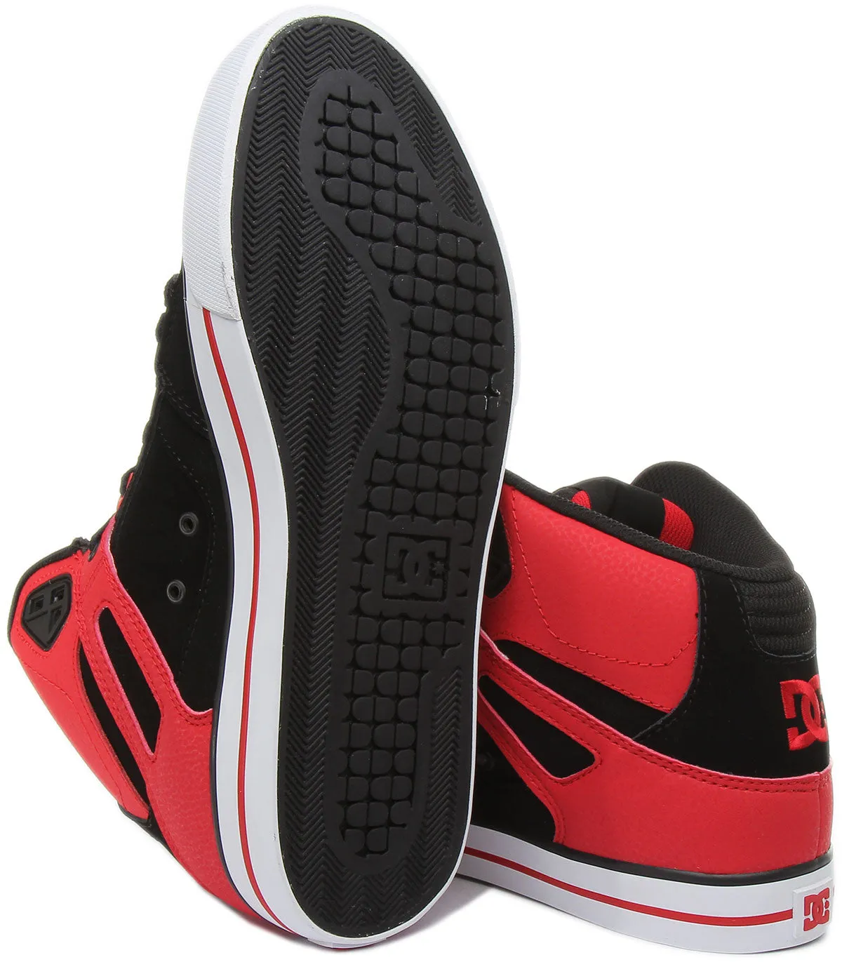 Dc Shoes Pure High Top In Black Red For Men