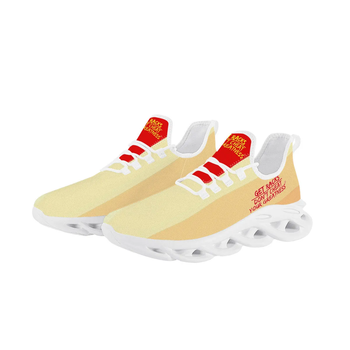 DCYG Get Racks Yellow ,Orange  & Red 2nd Edition B Flex Control Sneaker - White Mens/Womens sizes 5-14