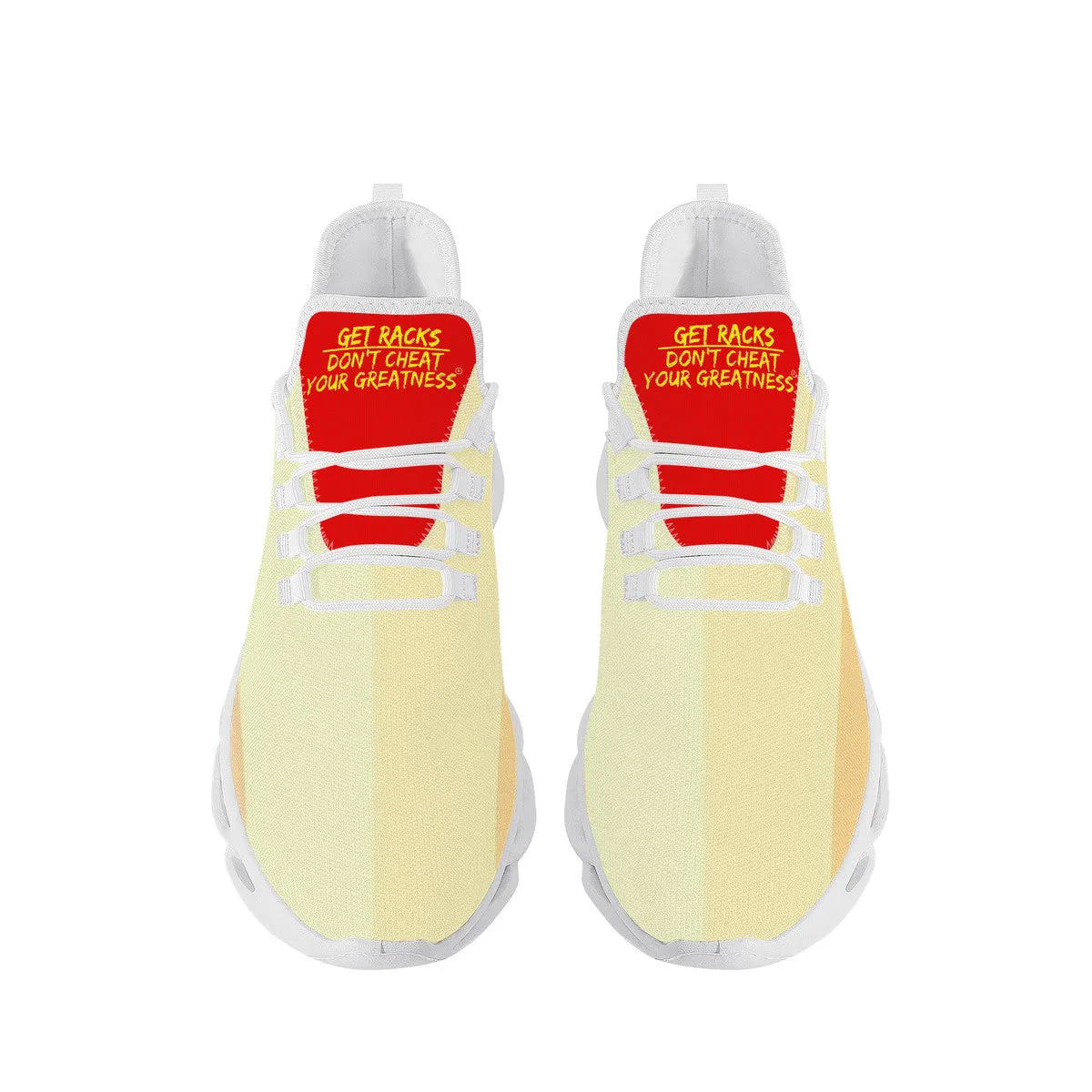 DCYG Get Racks Yellow ,Orange  & Red 2nd Edition B Flex Control Sneaker - White Mens/Womens sizes 5-14