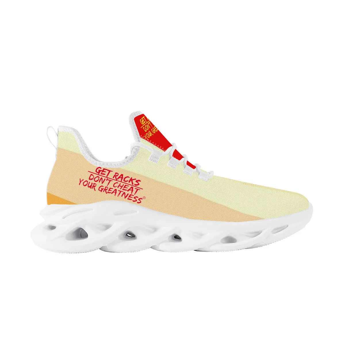 DCYG Get Racks Yellow ,Orange  & Red 2nd Edition B Flex Control Sneaker - White Mens/Womens sizes 5-14