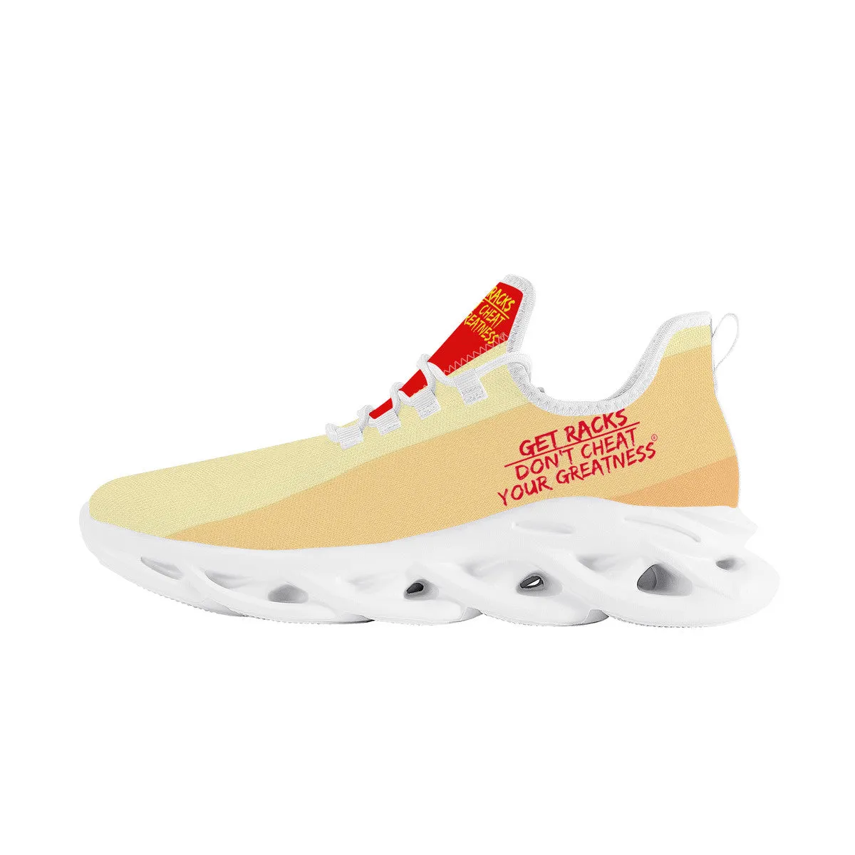 DCYG Get Racks Yellow ,Orange  & Red 2nd Edition B Flex Control Sneaker - White Mens/Womens sizes 5-14